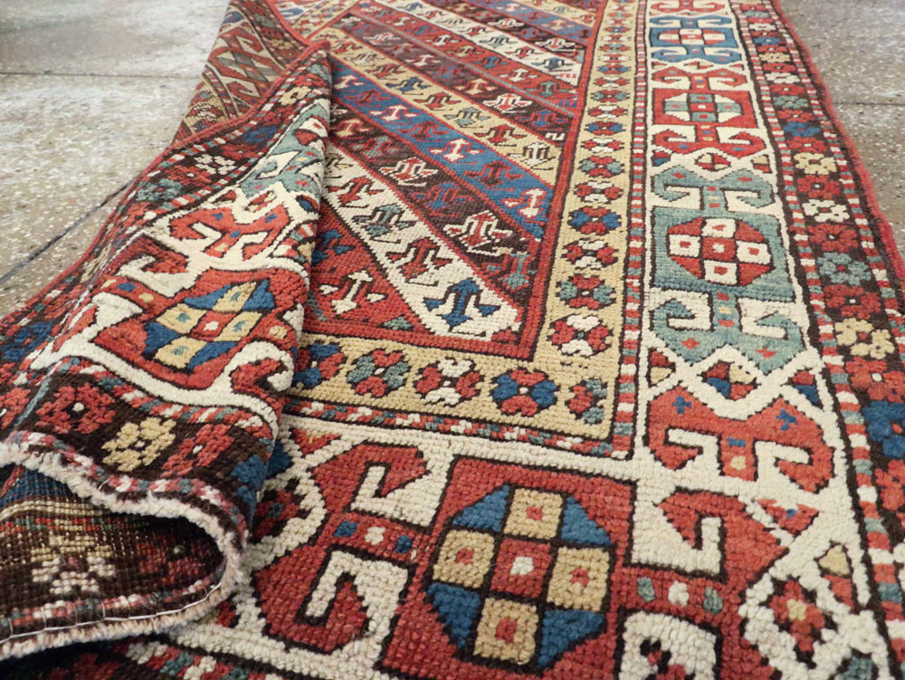 Antique Caucasian Kazak Long Rug, No.13719 - Gss