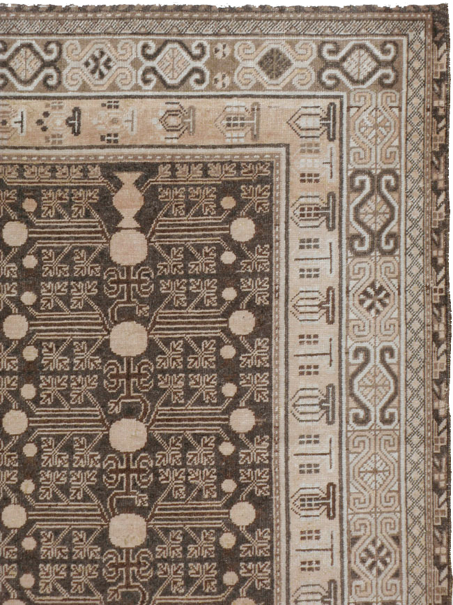 Antique East Turkestan Khotan Rug, No.13824 - Gss