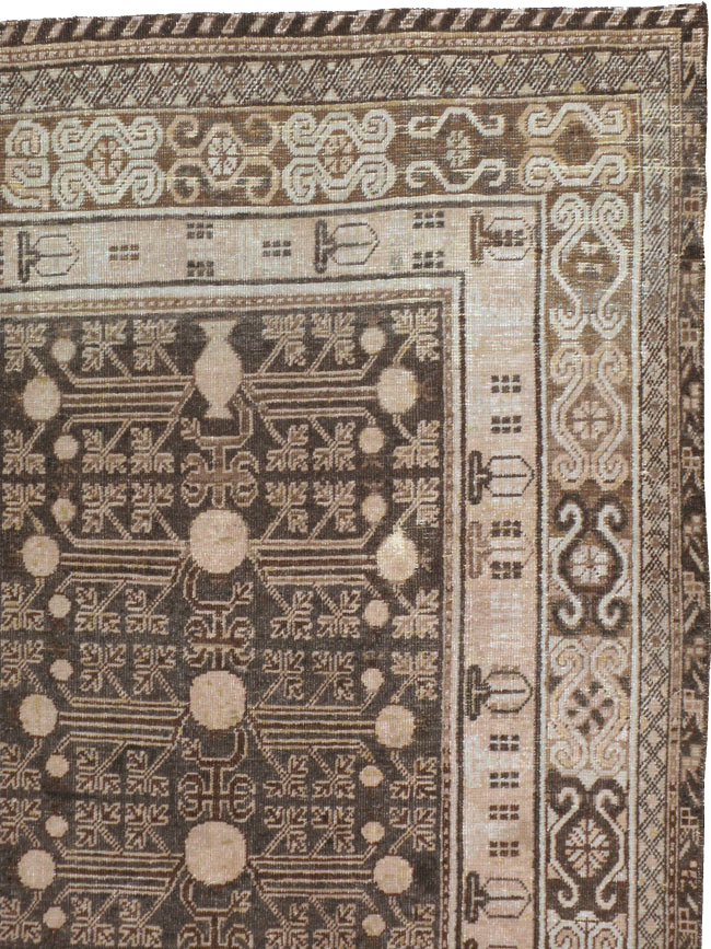 Antique East Turkestan Khotan Rug, No.13824 - Gss