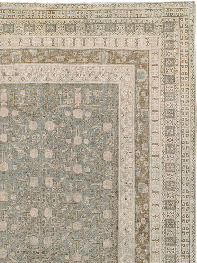 Antique East Turkestan Khotan Large Carpet, No.13828 - Gss