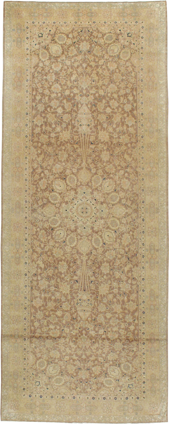 Antique Persian Tabriz Wide Gallery Runner, No.13846 - Gss