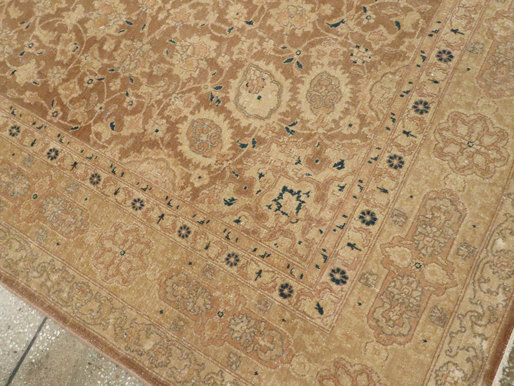 Antique Persian Tabriz Wide Gallery Runner, No.13846 - Gss