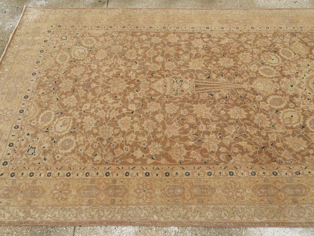 Antique Persian Tabriz Wide Gallery Runner, No.13846 - Gss