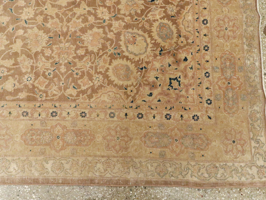 Antique Persian Tabriz Wide Gallery Runner, No.13846 - Gss