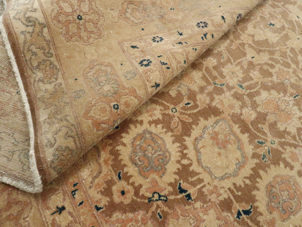 Antique Persian Tabriz Wide Gallery Runner, No.13846 - Gss