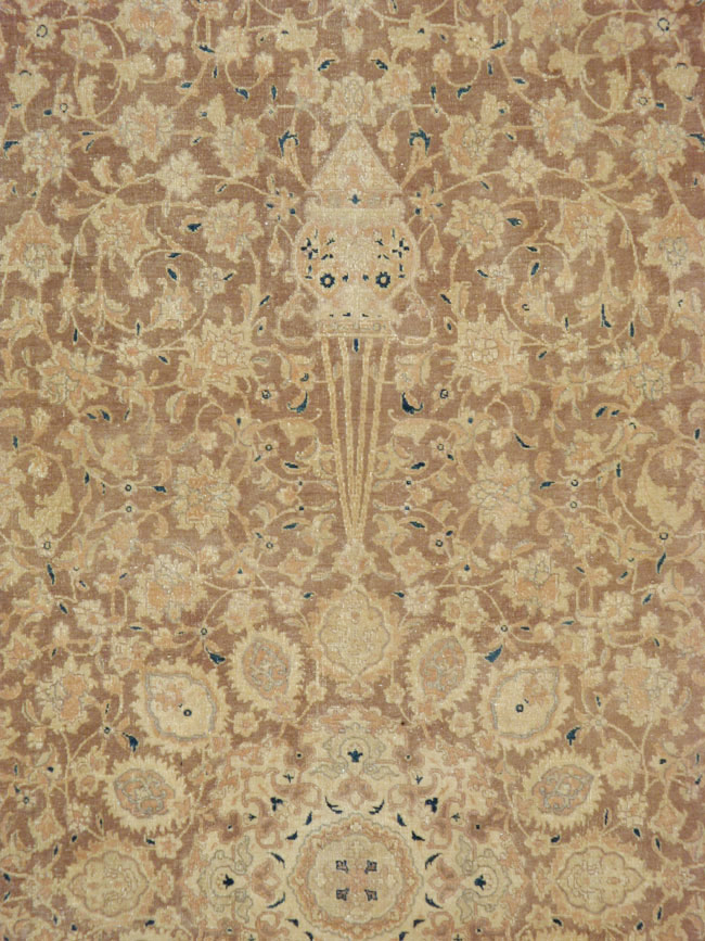 Antique Persian Tabriz Wide Gallery Runner, No.13846 - Gss