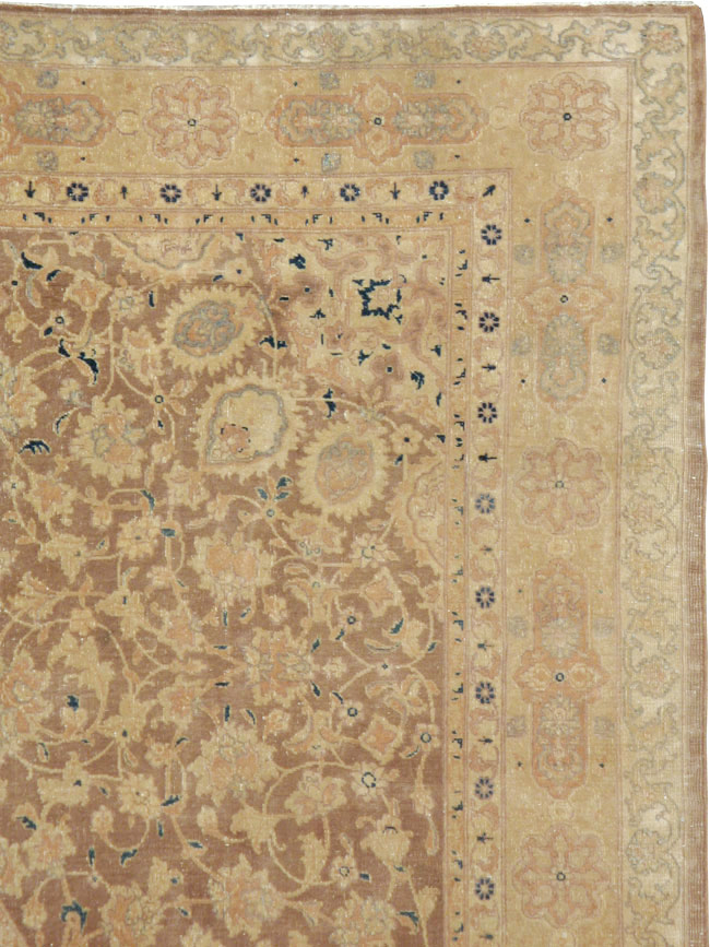 Antique Persian Tabriz Wide Gallery Runner, No.13846 - Gss