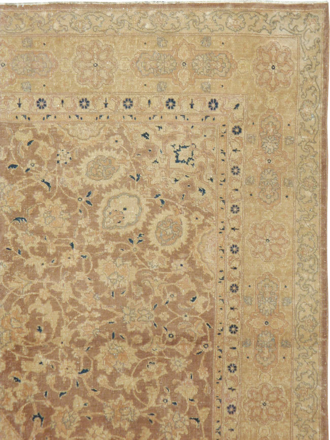 Antique Persian Tabriz Wide Gallery Runner, No.13846 - Gss