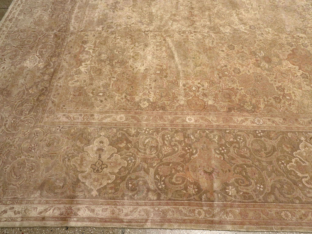 Vintage Persian Tabriz Oversize Carpet, No.13854 - Gss