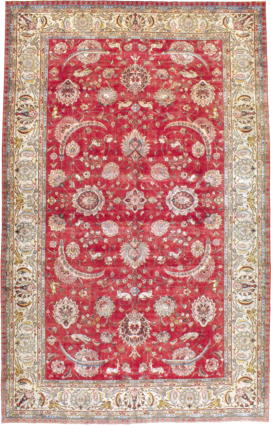 Vintage Persian Tabriz Carpet, No.13859 - Gss