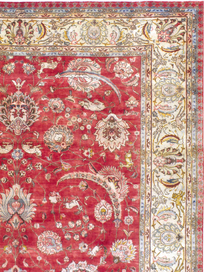 Vintage Persian Tabriz Carpet, No.13859 - Gss