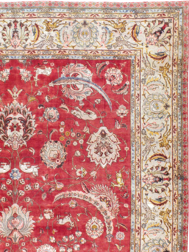 Vintage Persian Tabriz Carpet, No.13859 - Gss
