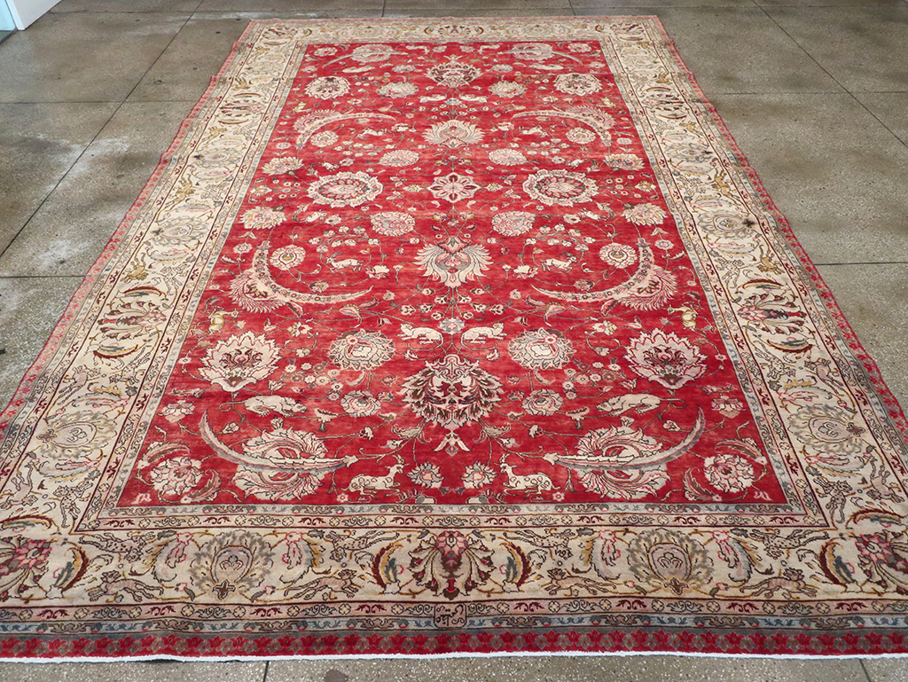 Vintage Persian Tabriz Carpet, No.13859 - Gss