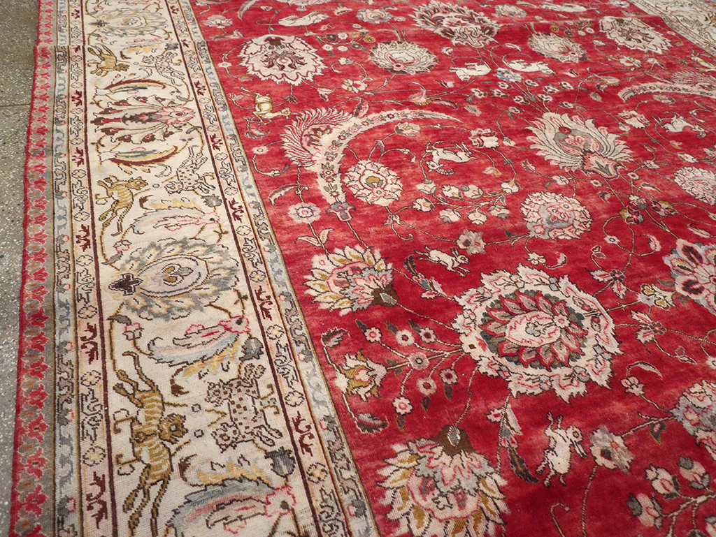 Vintage Persian Tabriz Carpet, No.13859 - Gss