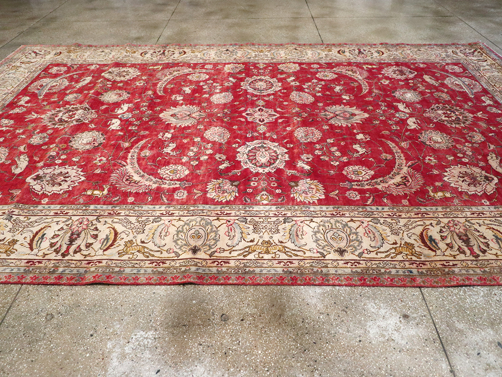 Vintage Persian Tabriz Carpet, No.13859 - Gss