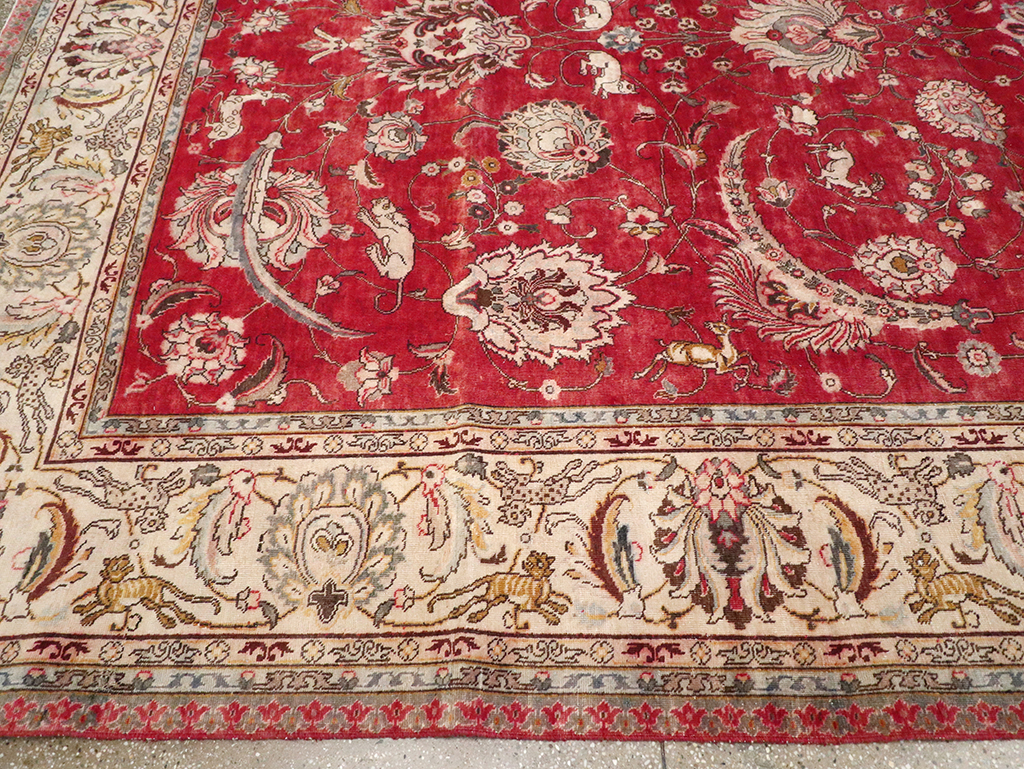 Vintage Persian Tabriz Carpet, No.13859 - Gss