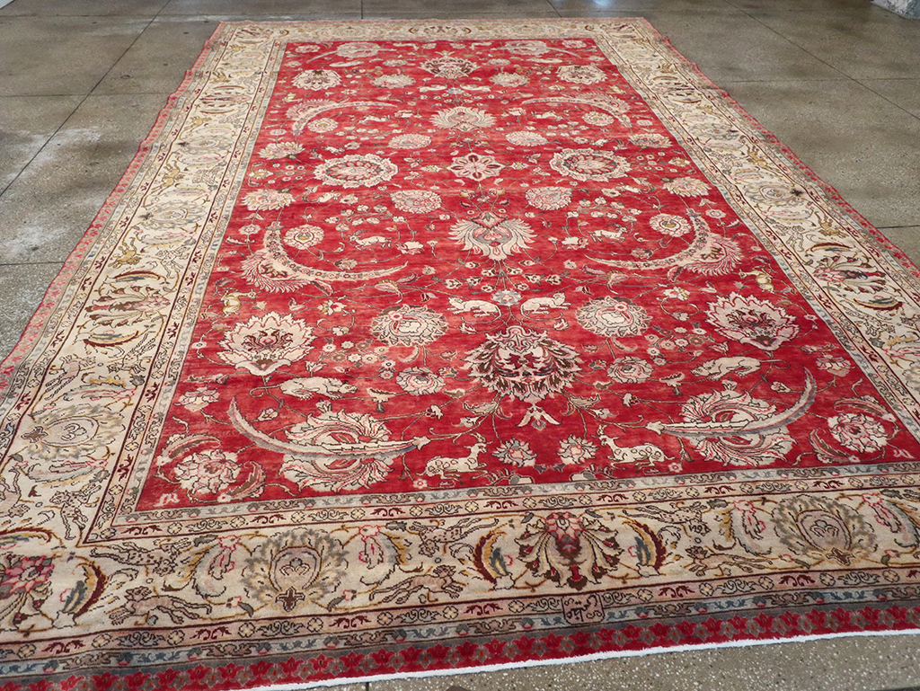 Vintage Persian Tabriz Carpet, No.13859 - Gss