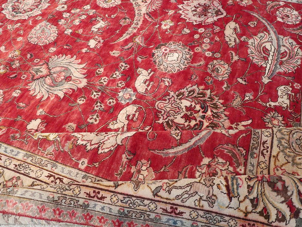 Vintage Persian Tabriz Carpet, No.13859 - Gss