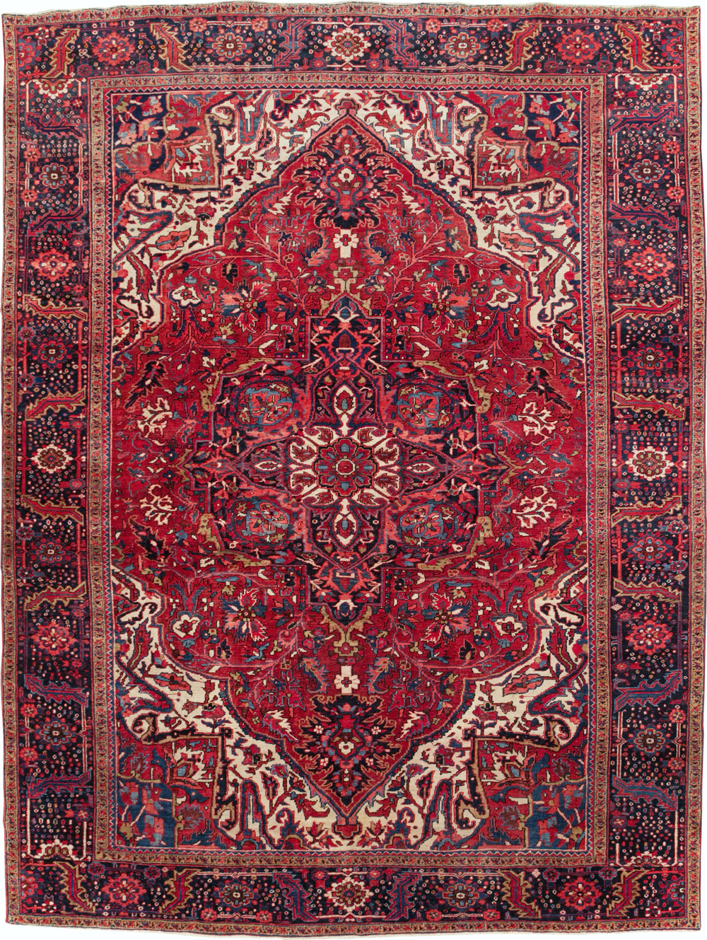 Vintage Persian Heriz Room Size Carpet, No.13870 - Gss