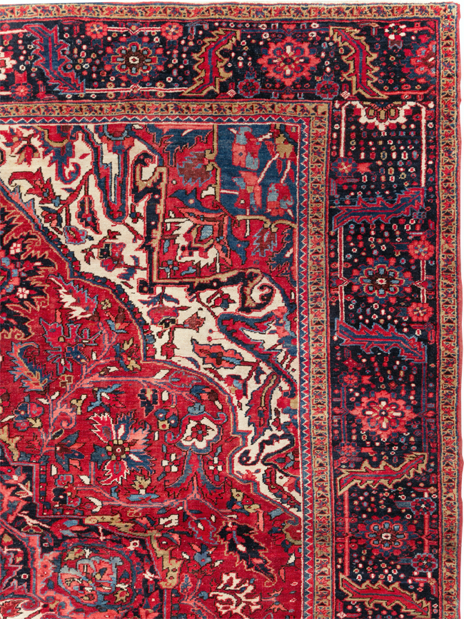 Vintage Persian Heriz Room Size Carpet, No.13870 - Gss