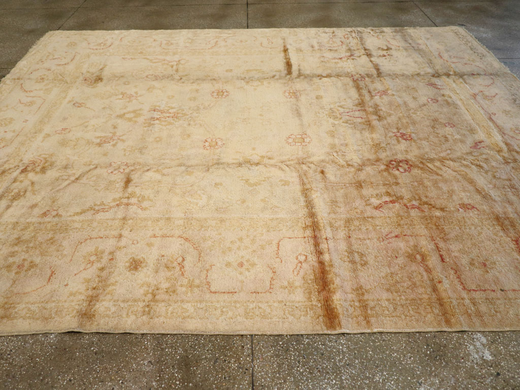 Antique Turkish Oushak Carpet, No.13914 - Gss