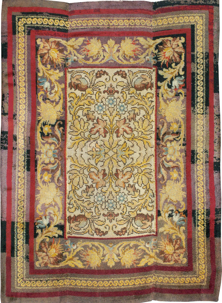 Vintage Irish Donegal Accent Carpet, No.13979 - Gss