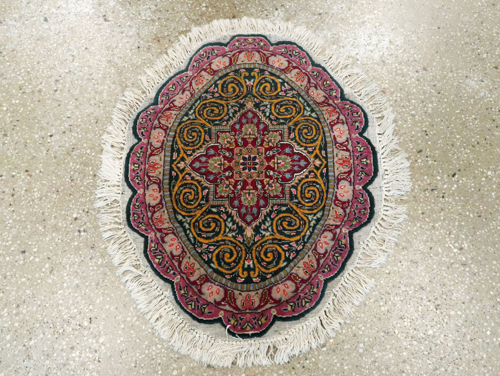 Vintage Persian Tabriz Oval Carpet (Pair: 1 of 2), No.14005 - Gss