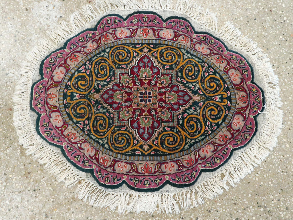 Vintage Persian Tabriz Oval Carpet (Pair: 1 of 2), No.14005 - Gss