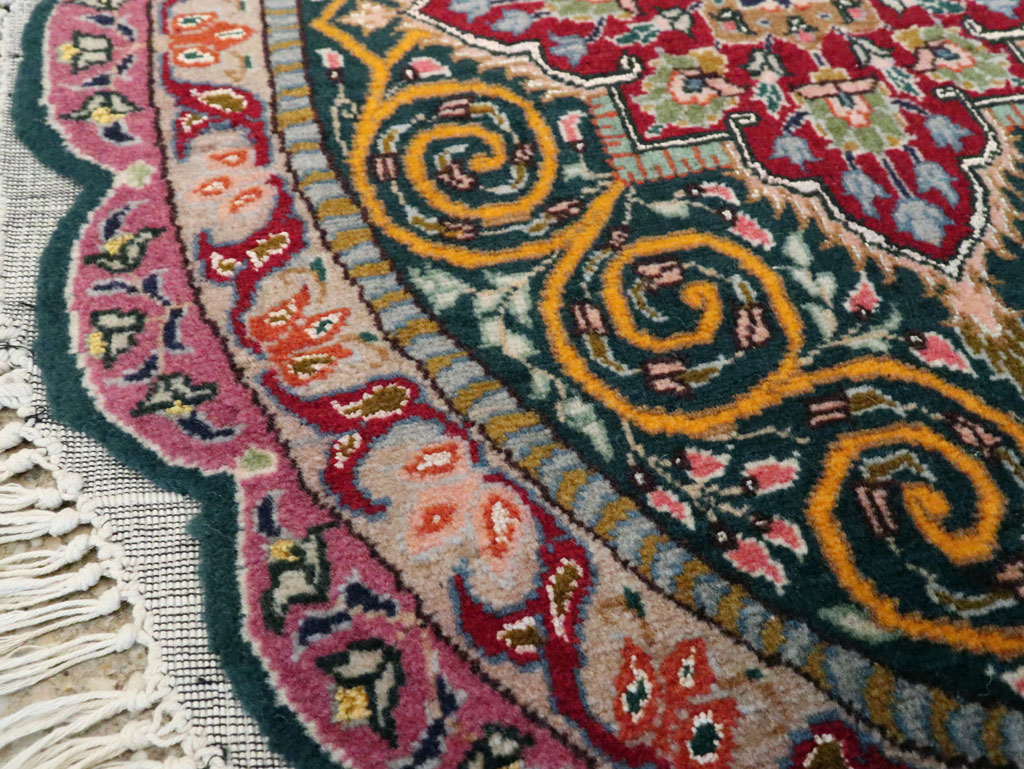 Vintage Persian Tabriz Oval Carpet (Pair: 2 of 2), No.14006 - Gss