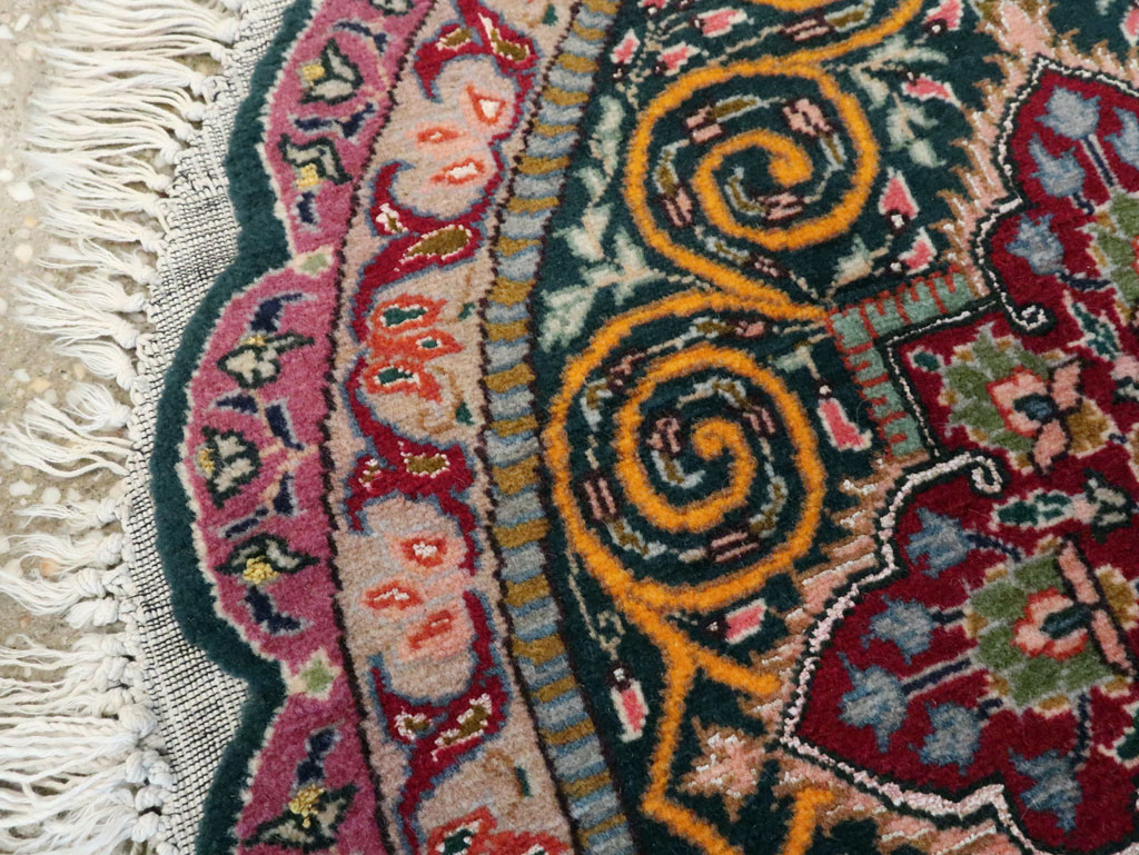 Vintage Persian Tabriz Oval Carpet (Pair: 2 of 2), No.14006 - Gss