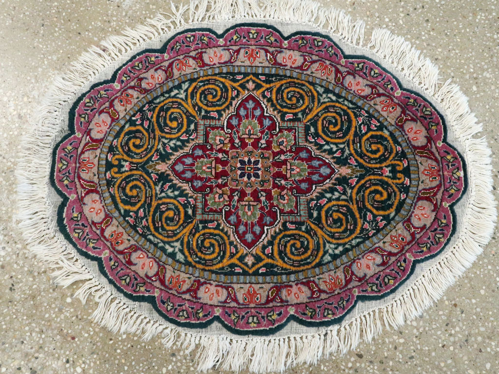 Vintage Persian Tabriz Oval Carpet (Pair: 2 of 2), No.14006 - Gss