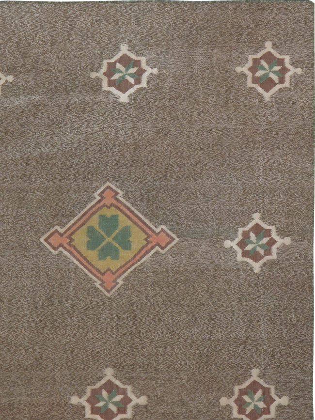 Vintage Indian Flat-woven Dhurrie Rug, No.14020 - Gss
