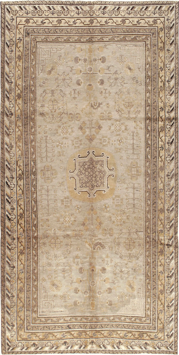 Antique East Turkestan Khotan Carpet, No.14075 - Gss