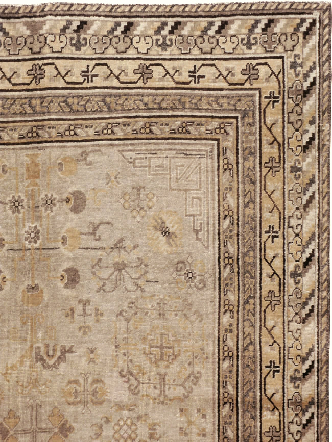 Antique East Turkestan Khotan Carpet, No.14075 - Gss