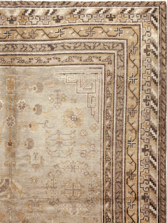 Antique East Turkestan Khotan Carpet, No.14075 - Gss