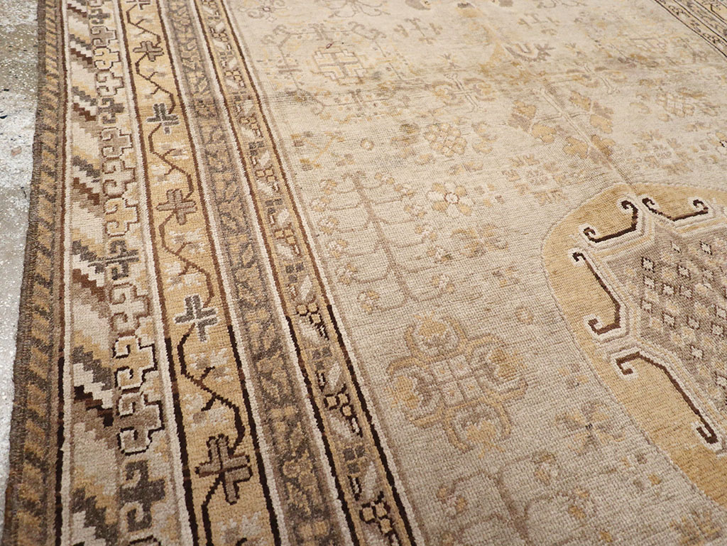 Antique East Turkestan Khotan Carpet, No.14075 - Gss