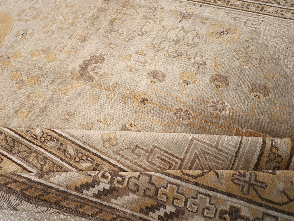 Antique East Turkestan Khotan Carpet, No.14075 - Gss