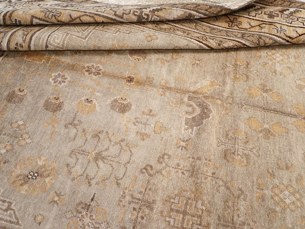 Antique East Turkestan Khotan Carpet, No.14075 - Gss