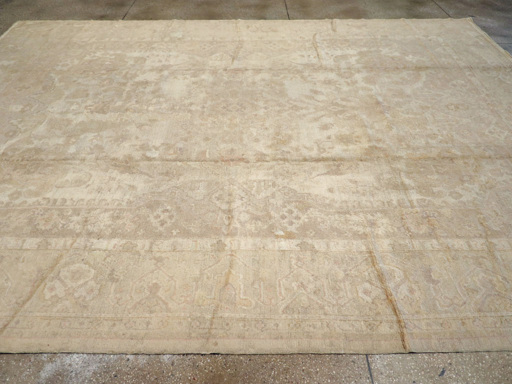 Antique Turkish Oushak Carpet, No.14155 - Gss