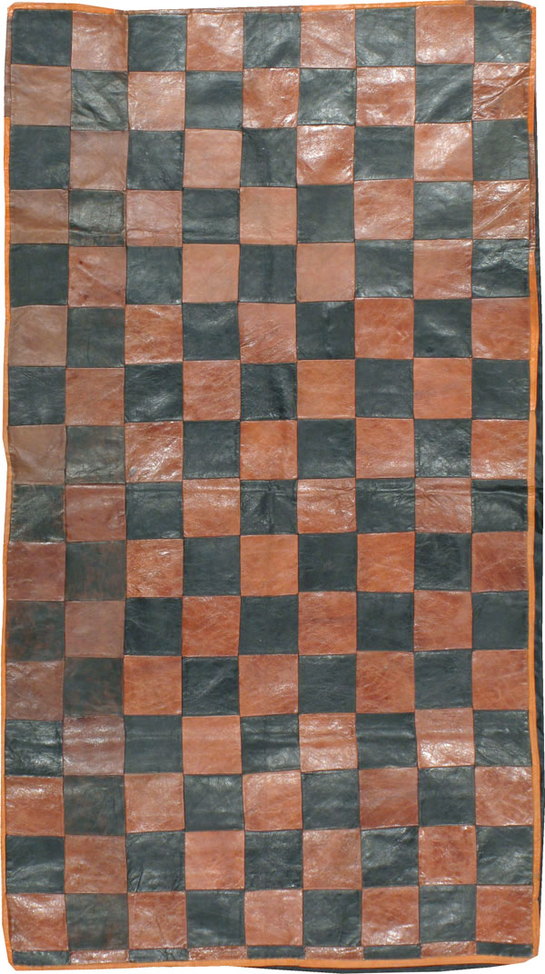 Vintage Italian Leather Art Deco Rug, No.14184 - Gss