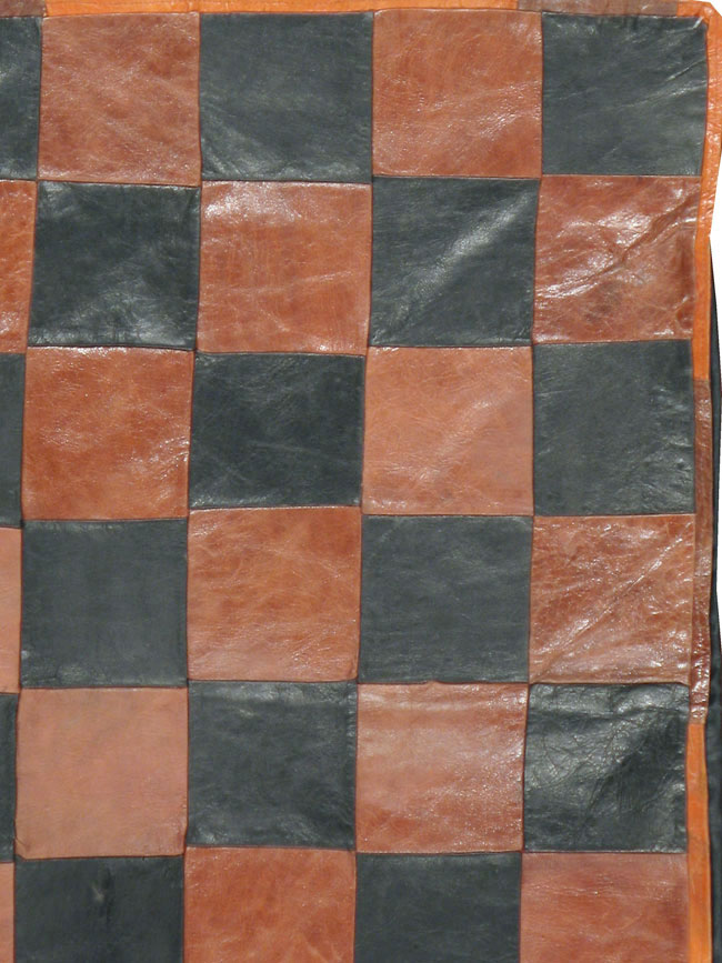 Vintage Italian Leather Art Deco Rug, No.14184 - Gss