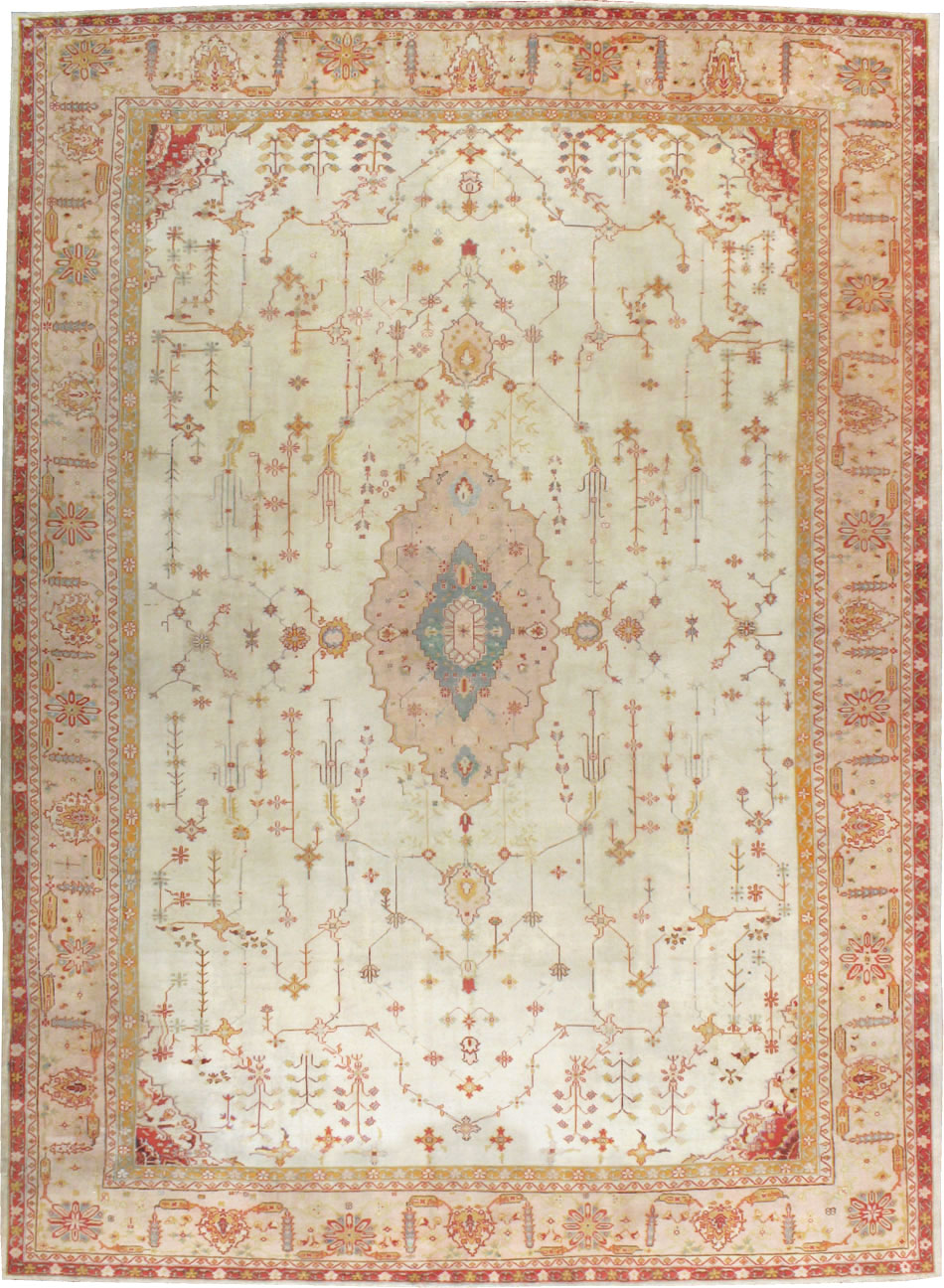 Antique Turkish Oushak Carpet, No.14236 - Gss