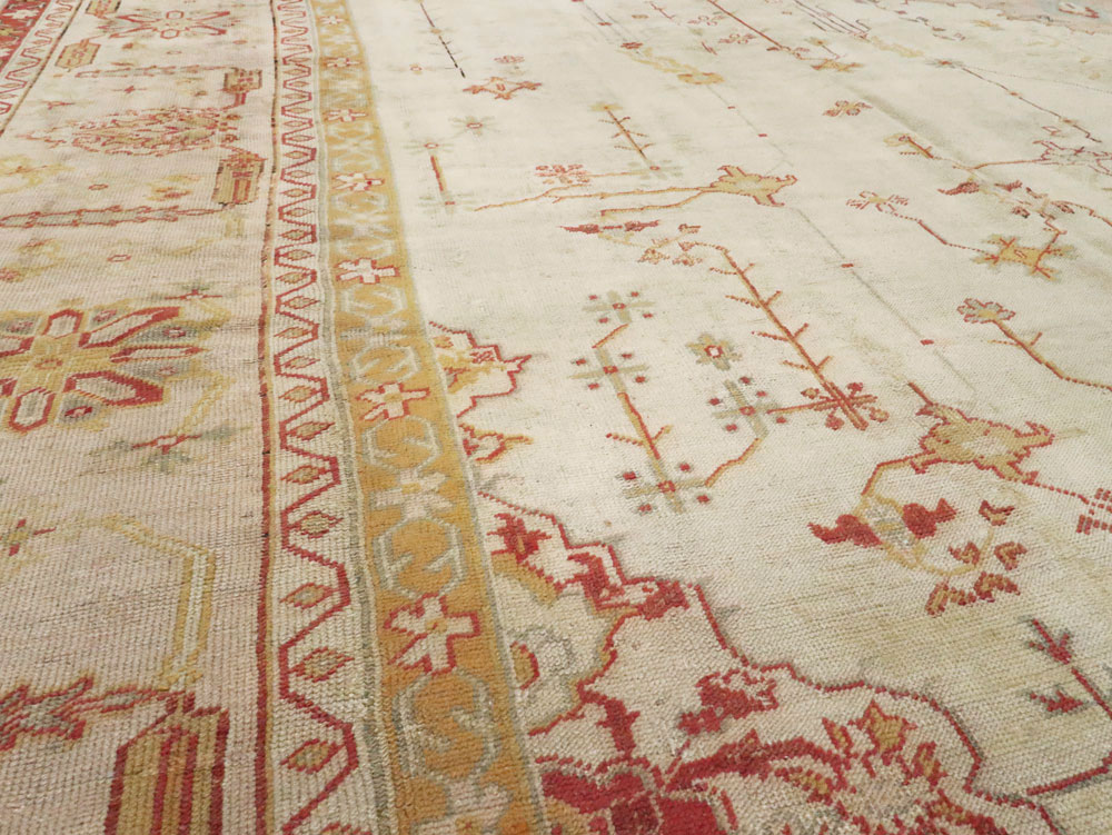 Antique Turkish Oushak Carpet, No.14236 - Gss