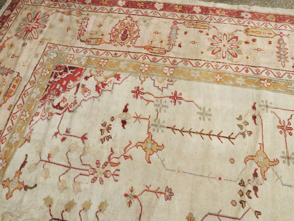 Antique Turkish Oushak Carpet, No.14236 - Gss