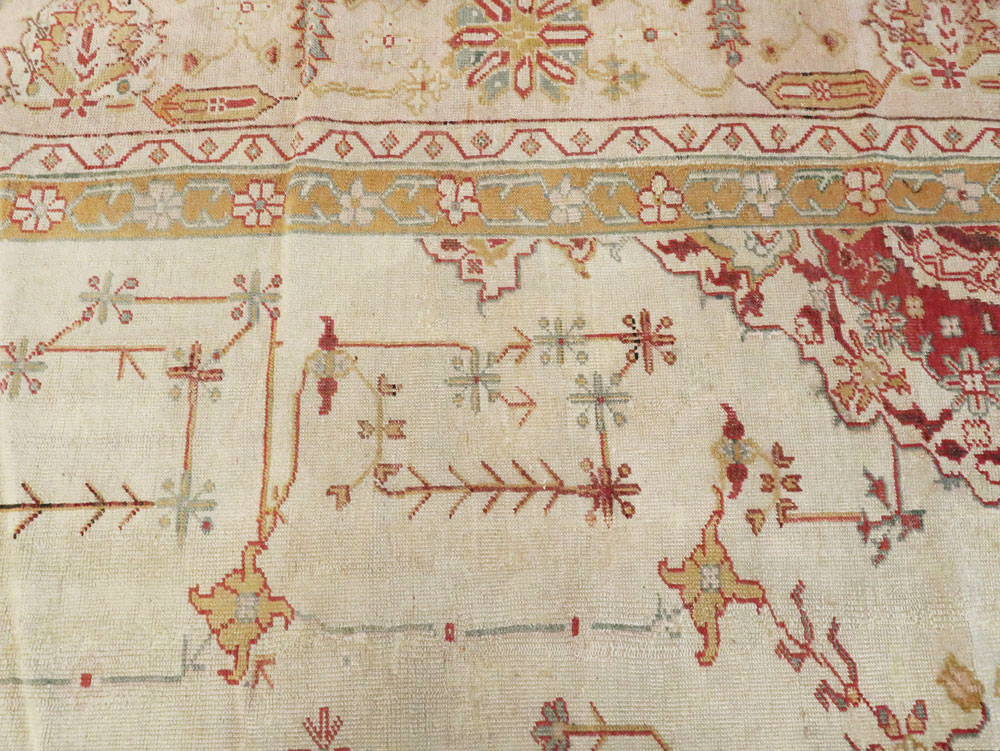 Antique Turkish Oushak Carpet, No.14236 - Gss