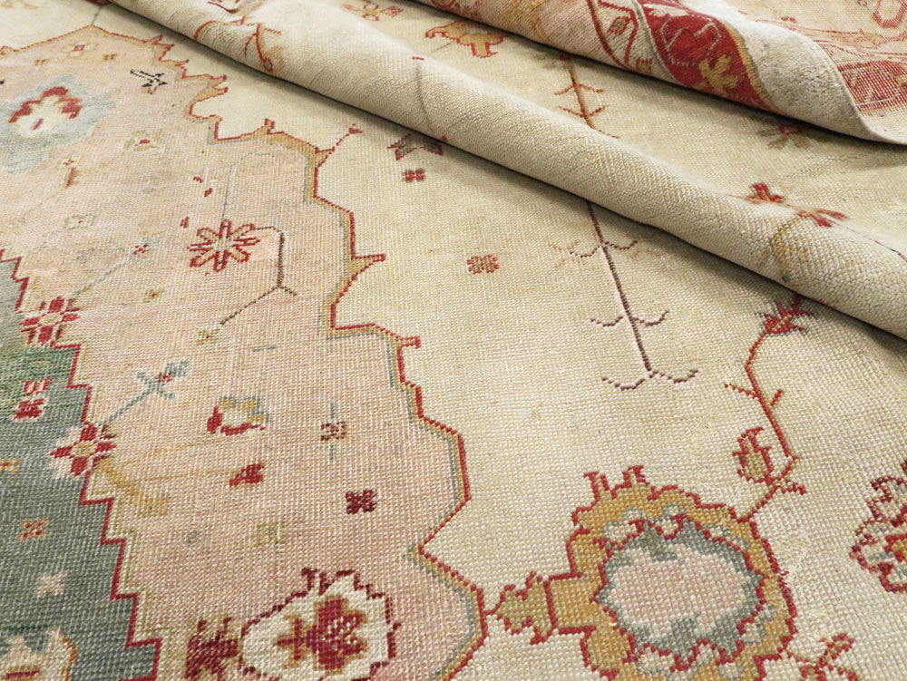 Antique Turkish Oushak Carpet, No.14236 - Gss