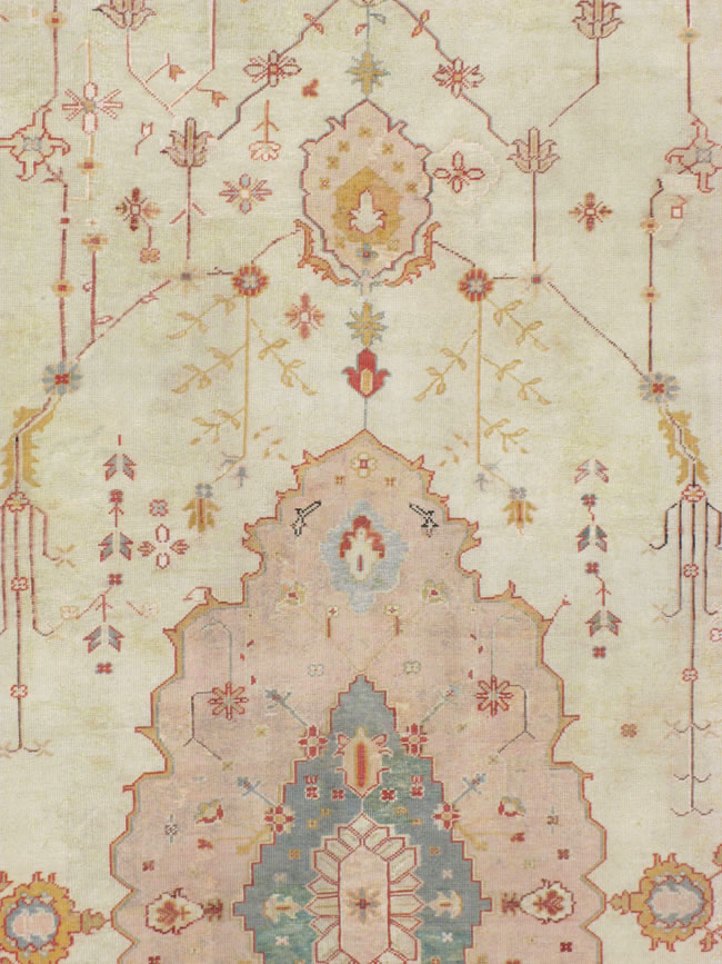 Antique Turkish Oushak Carpet, No.14236 - Gss