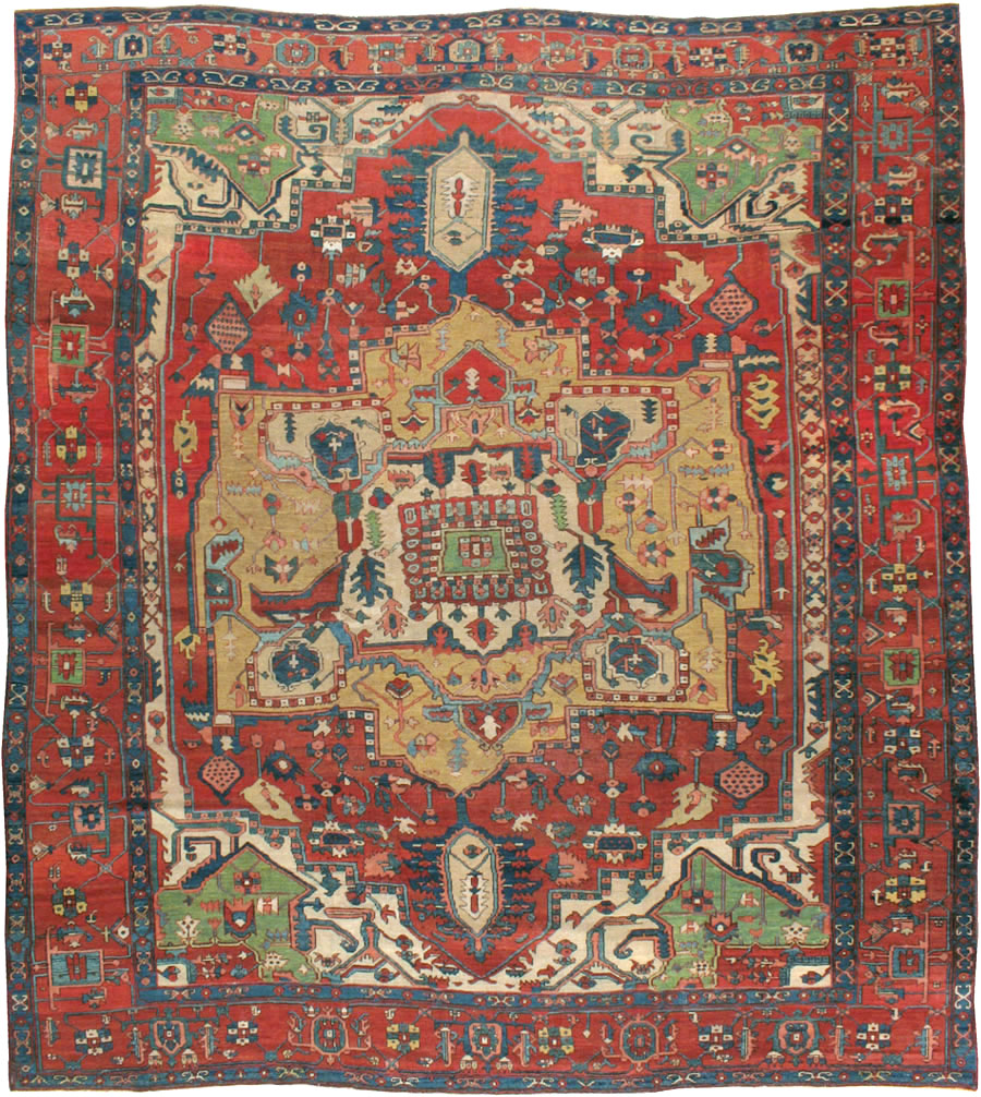 Antique Persian Heriz Carpet, No.14272 - Gss
