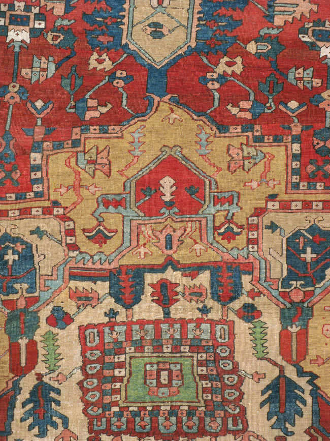 Antique Persian Heriz Carpet, No.14272 - Gss