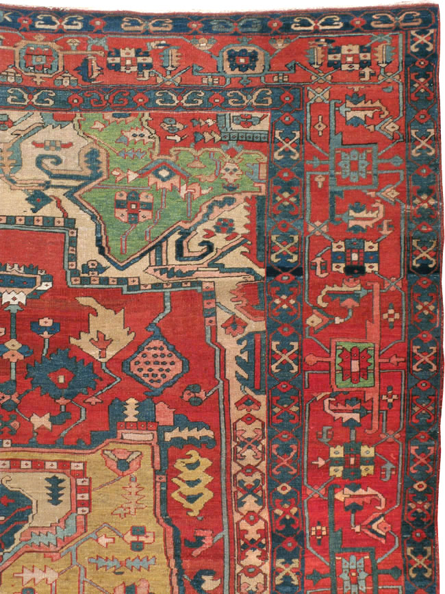 Antique Persian Heriz Carpet, No.14272 - Gss